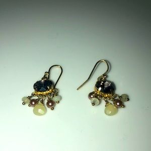Purple and gold dangling Anthropologie earrings